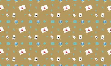 Farklı aksesuarlara sahip renkli arkaplan