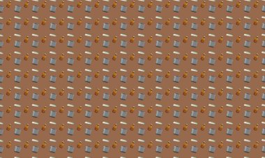 Farklı aksesuarlara sahip renkli arkaplan