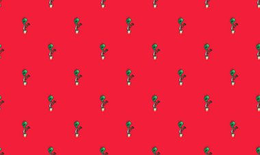 Farklı aksesuarlara sahip renkli arkaplan