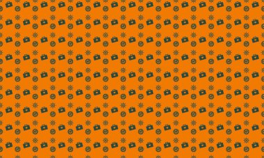 Farklı aksesuarlara sahip renkli arkaplan