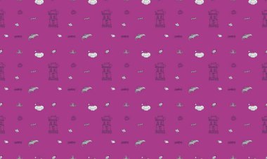 Farklı aksesuarlara sahip renkli arkaplan