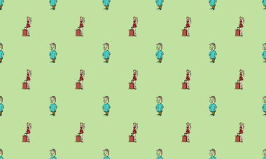 Farklı aksesuarlara sahip renkli arkaplan