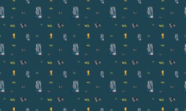 Farklı aksesuarlara sahip renkli arkaplan