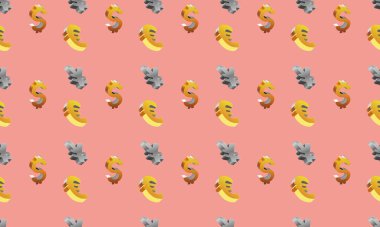 Farklı aksesuarlara sahip renkli arkaplan