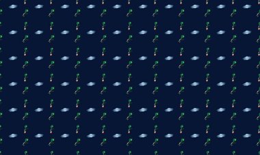 Farklı aksesuarlara sahip renkli arkaplan