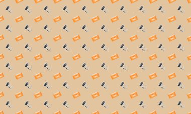 Farklı aksesuarlara sahip renkli arkaplan