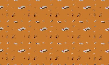 Farklı aksesuarlara sahip renkli arkaplan