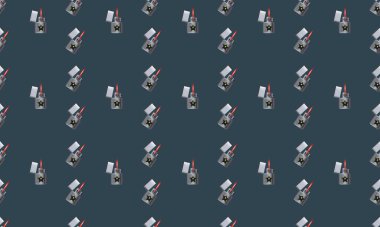 Farklı aksesuarlara sahip renkli arkaplan