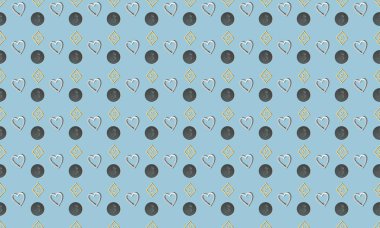 Farklı aksesuarlara sahip renkli arkaplan