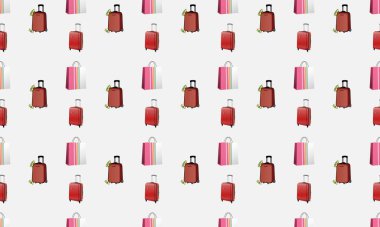 Farklı aksesuarlara sahip renkli arkaplan