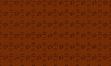 Farklı aksesuarlara sahip renkli arkaplan