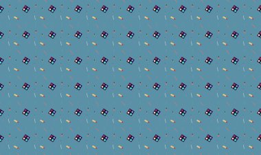 Farklı aksesuarlara sahip renkli arkaplan