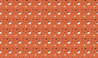 Farklı aksesuarlara sahip renkli arkaplan