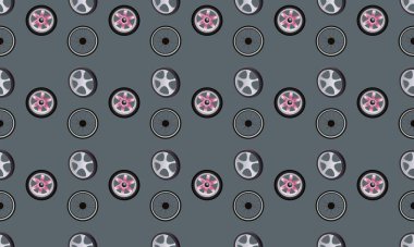 Farklı aksesuarlara sahip renkli arkaplan