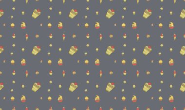 Farklı aksesuarlara sahip renkli arkaplan