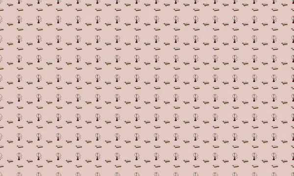 Farklı aksesuarlara sahip renkli arkaplan