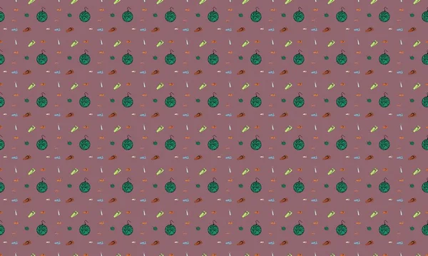 Farklı aksesuarlara sahip renkli arkaplan