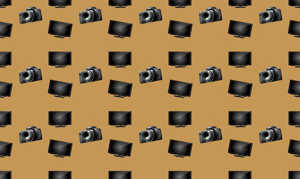 Цветной фон с различными аксессуарами