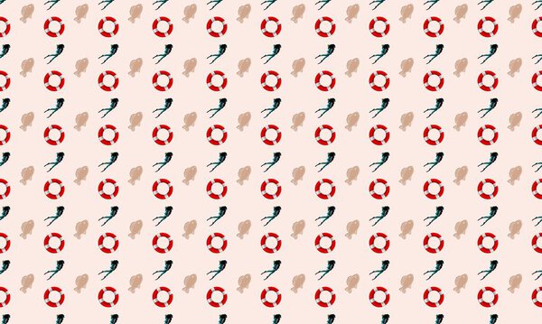 Colored background with different accessories