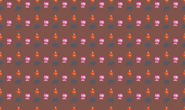 Farklı aksesuarlara sahip renkli arkaplan