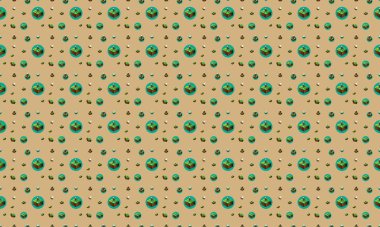 Farklı aksesuarlara sahip renkli arkaplan