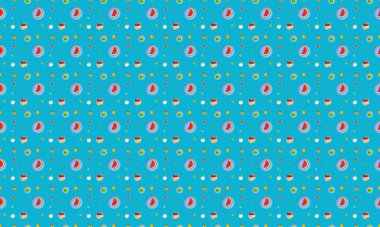 Farklı aksesuarlara sahip renkli arkaplan