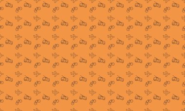 Farklı aksesuarlara sahip renkli arkaplan