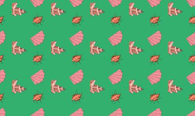 Farklı aksesuarlara sahip renkli arkaplan