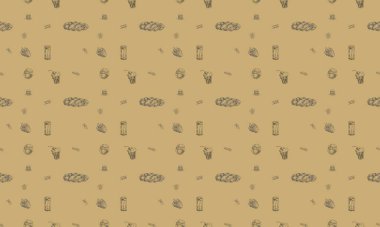 Farklı aksesuarlara sahip renkli arkaplan