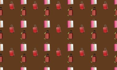 Farklı aksesuarlara sahip renkli arkaplan