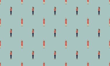 Farklı aksesuarlara sahip renkli arkaplan