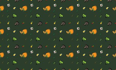 Farklı aksesuarlara sahip renkli arkaplan