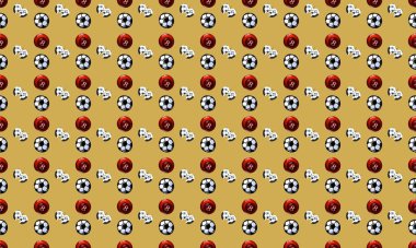 Farklı aksesuarlara sahip renkli arkaplan