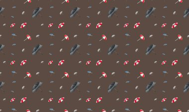 Farklı aksesuarlara sahip renkli arkaplan