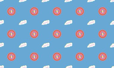 Farklı aksesuarlara sahip renkli arkaplan