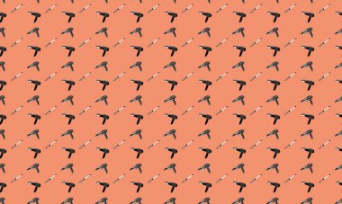 Farklı aksesuarlara sahip renkli arkaplan