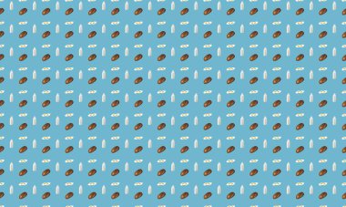 Farklı aksesuarlara sahip renkli arkaplan