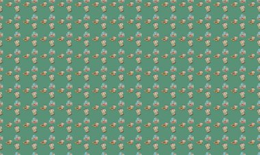 Farklı aksesuarlara sahip renkli arkaplan