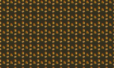 Farklı aksesuarlara sahip renkli arkaplan