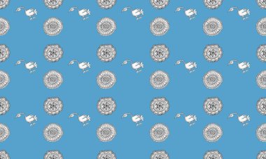 Farklı aksesuarlara sahip renkli arkaplan