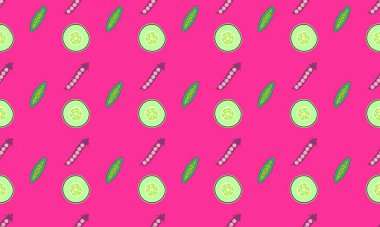 Farklı aksesuarlara sahip renkli arkaplan