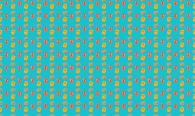 Farklı aksesuarlara sahip renkli arkaplan