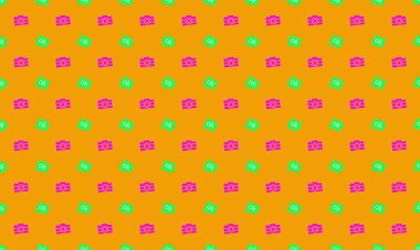 Farklı aksesuarlara sahip renkli arkaplan