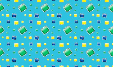 Farklı aksesuarlara sahip renkli arkaplan