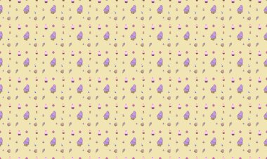 Farklı aksesuarlara sahip renkli arkaplan