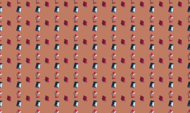 Farklı aksesuarlara sahip renkli arkaplan