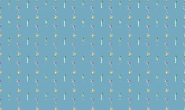 Farklı aksesuarlara sahip renkli arkaplan