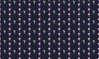 Farklı aksesuarlara sahip renkli arkaplan