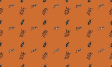 Farklı aksesuarlara sahip renkli arkaplan