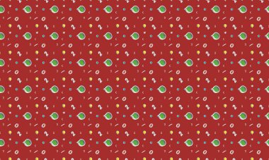 Farklı aksesuarlara sahip renkli arkaplan